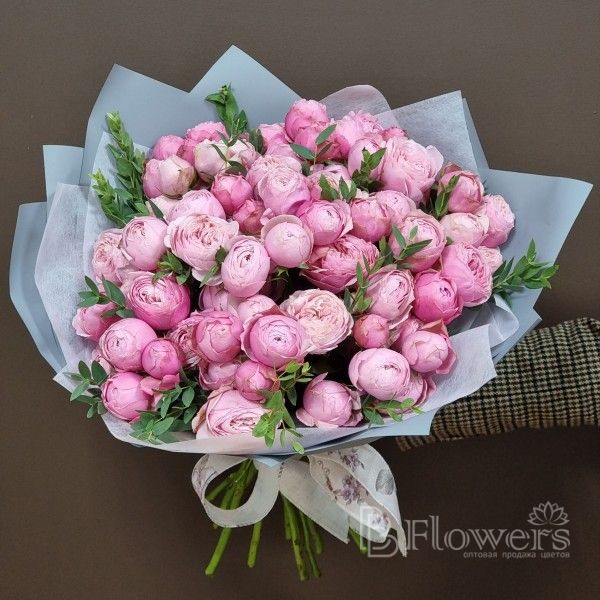 Букет из кустовых роз "Sylva Pink" 15 шт
