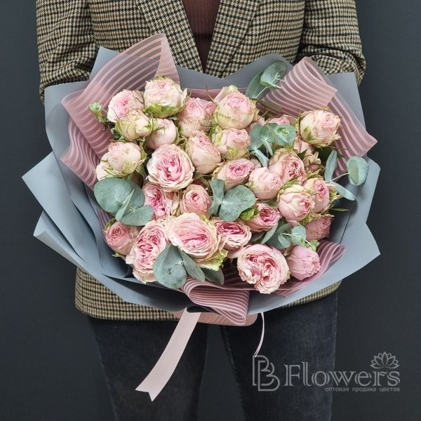 Букет из кустовых роз "Pink Blossom" 9 шт