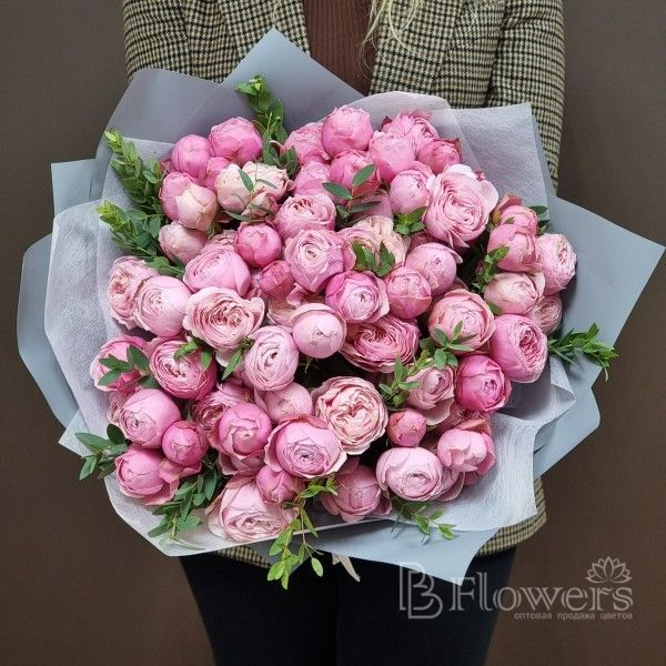 Букет из кустовых роз "Sylva Pink" 15 шт